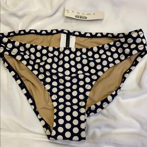 J.Crew bikini bottom in polka dot navy new
XS